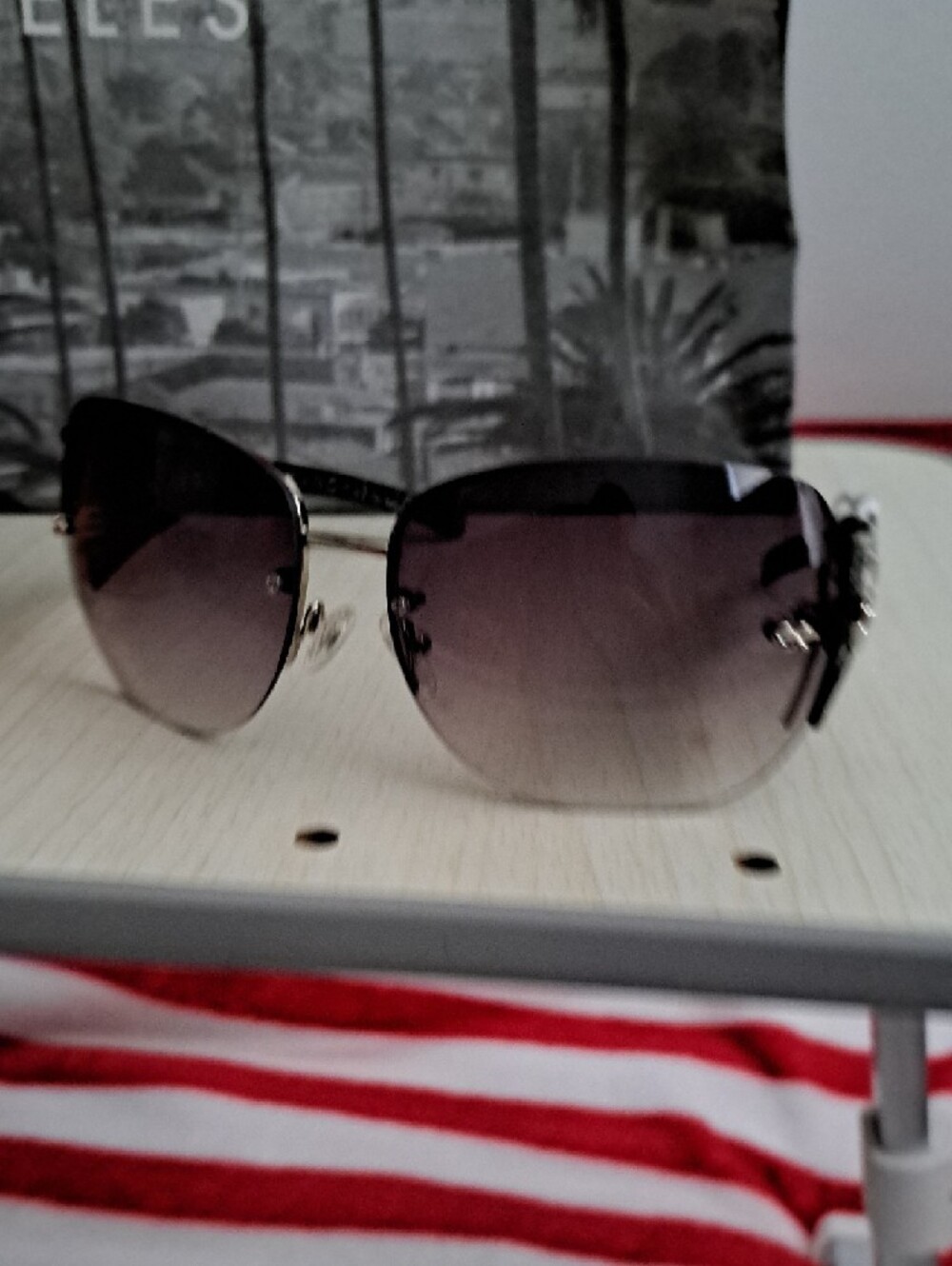 Embellished Black Sunglasses with radient Black Lenses - Picture 5 of 5